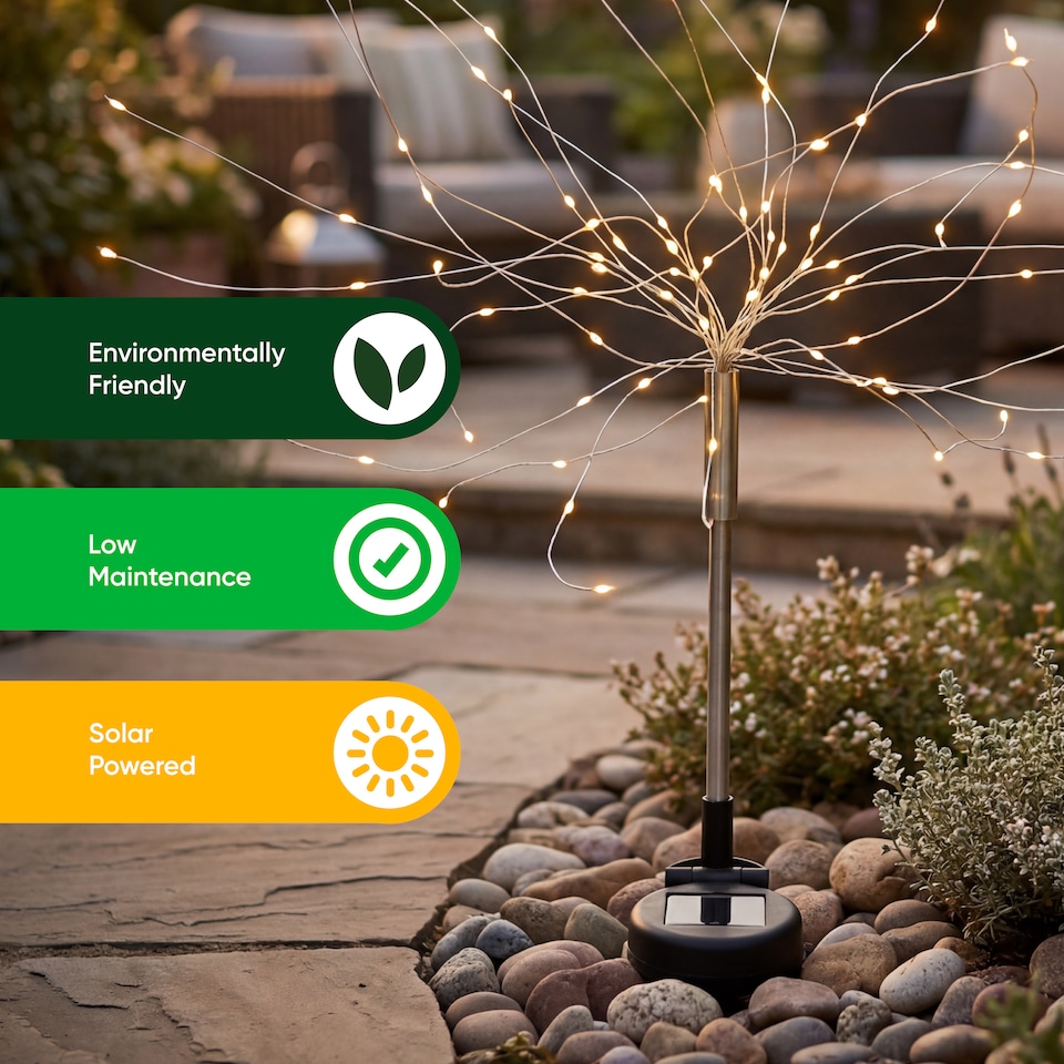 image 1 of Gardenwize Pack of 2 Solar Starburst LED Stake Lights Outdoor