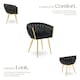 image 3 of Dining Chair Astano - padded, velvet, knot design, continuous backrest | Black | black/gold | 4