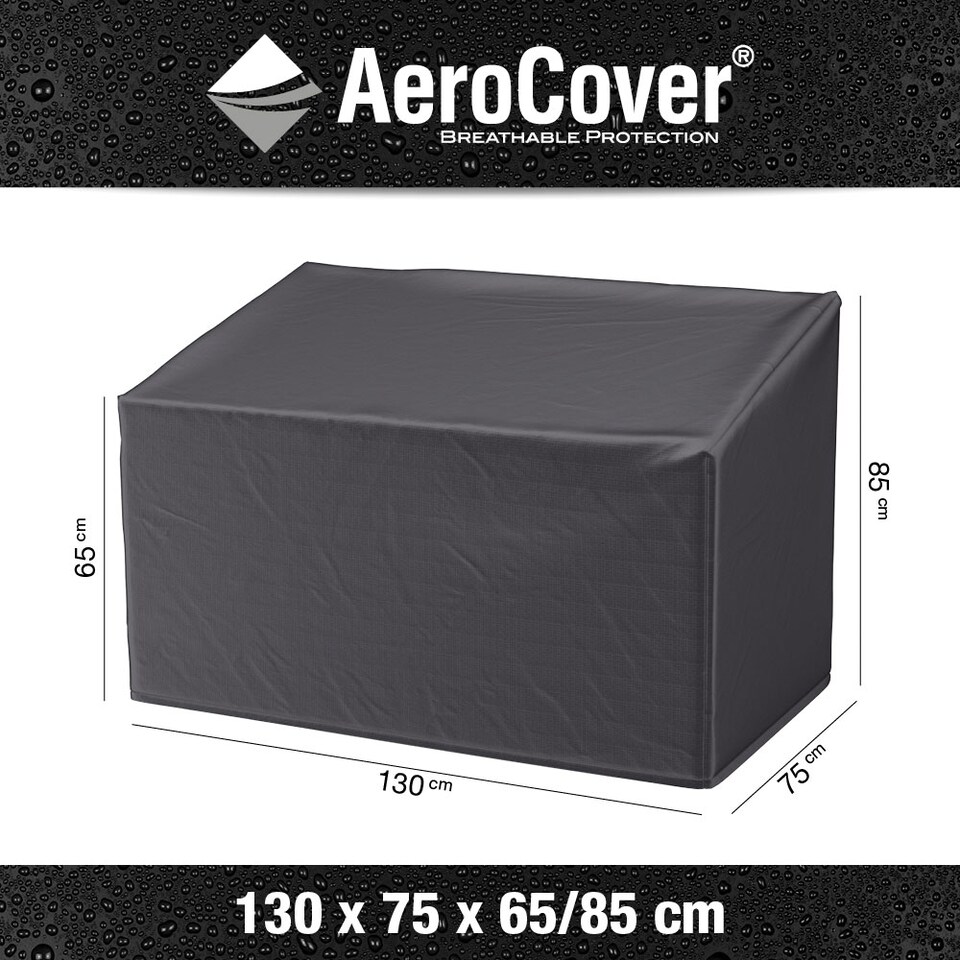 image 1 of Platinum AeroCover Waterproof Ripstop Polyester Garden Bench Cover W130 x D75 x H85 cm