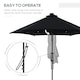 image 3 of Outsunny 3m Cantilever Parasol with Solar LED and Easy Lever, Garden Parasol Umbrella with Cross Base and Waterproof Cover, Outdoor Sun Shades, Black