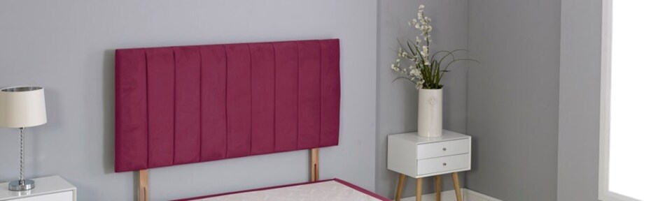 image 1 of Maroon Plush Velvet 9 Panel Headboard | Multi | 5FT King 20"inch Headboard