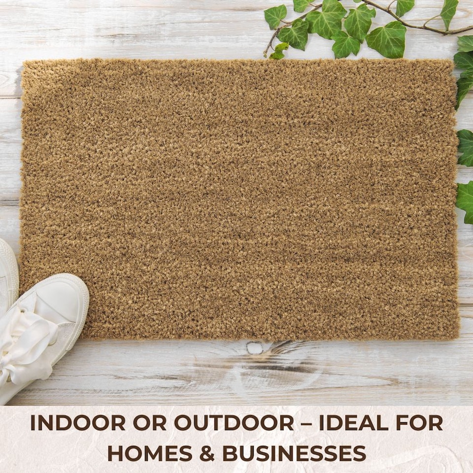 image 1 of Coir Door Mat Heavy Duty Non-Slip - 2m x 4m - 17mm Thick Entrance Matting | Brown | 2M x 4M | 1