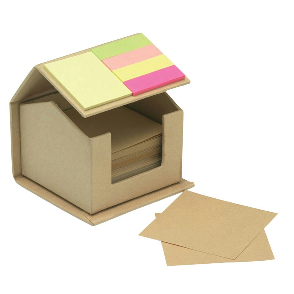 image 1 of MidOcean Recyclopad House Recycled Memo Pad Set - Beige - One Size