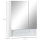 image 7 of kleankin Wall Mount Medicine Cabinet with Mirror and Adjustable Shelf, White White