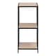 image 2 of Seaford Narrow Black Metal Bookcase with 2 Oak Shelves