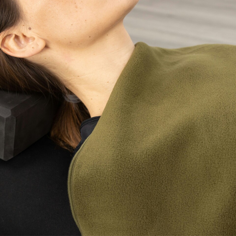 image 1 of Myga Black Fleece Yoga Blanket