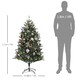 image 7 of HOMCOM 5ft Artificial Prelit Christmas Tree w/ LED Lights, Purple Ornaments