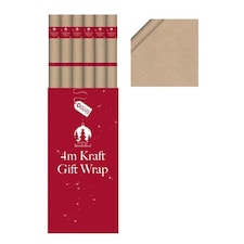 Pack of 36 4mx70cm Kraft Christmas Gift Wraps