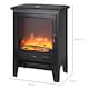 image 5 of HOMCOM Tempered Glass Casing Electric Fireplace, Freestanding Electric Fire with Realistic Flame Effect, Log Burner with Overheat Protection, 950w 1850W, Black