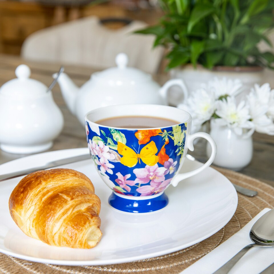 image 1 of KitchenCraft China Blue Butterfly Mug Multi