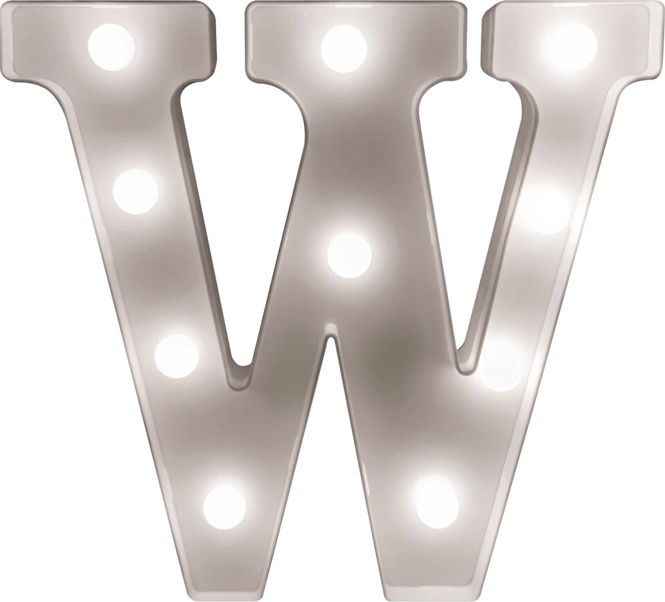 image 1 of St Helens Battery Operated 3D LED Letter W Light