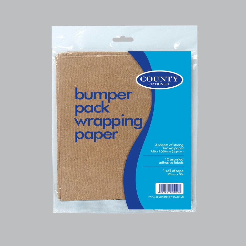 image 1 of Brown Wrap 3 Sheets, Labels & Tape
