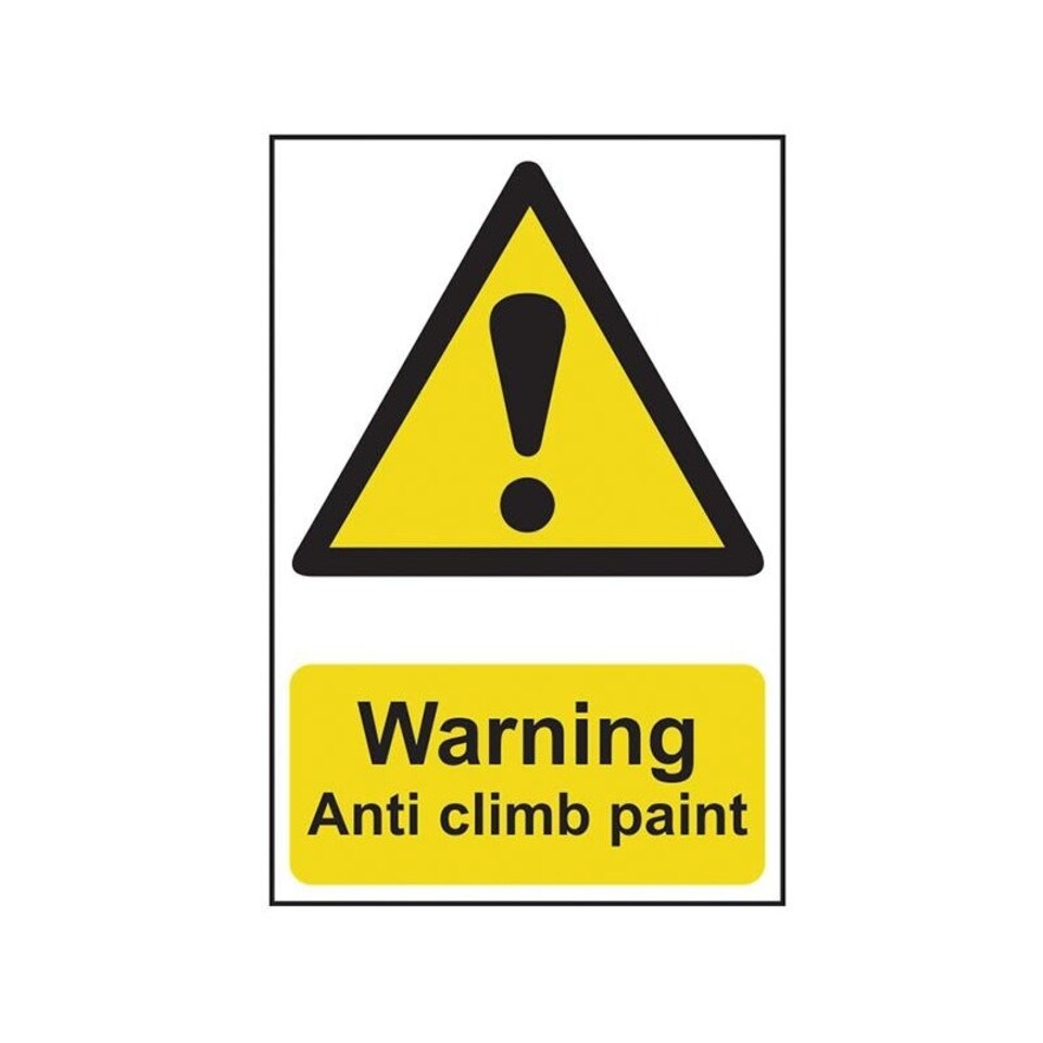 Scan Warning Anti Climb Paint - Pvc Sign 200 X 300mm - Multi Colour - 200 x 300mm