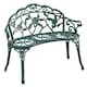 image 1 of Yaheetech Floral Rose Accented Outdoor Metal Bench-Green | Green | Green | One Size | 1