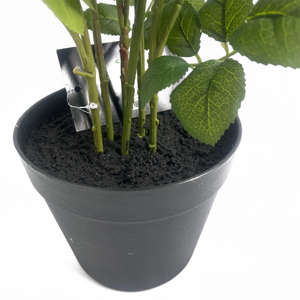 image 1 of Artificial Flowers Rose Bush Potted Deluxe Highly Realistic