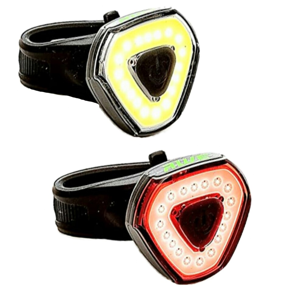 image 1 of AWE AWEAlert 130 Lumens Rechargeable Bicycle Bike USB 2.0 18 COB LEDs Light Set