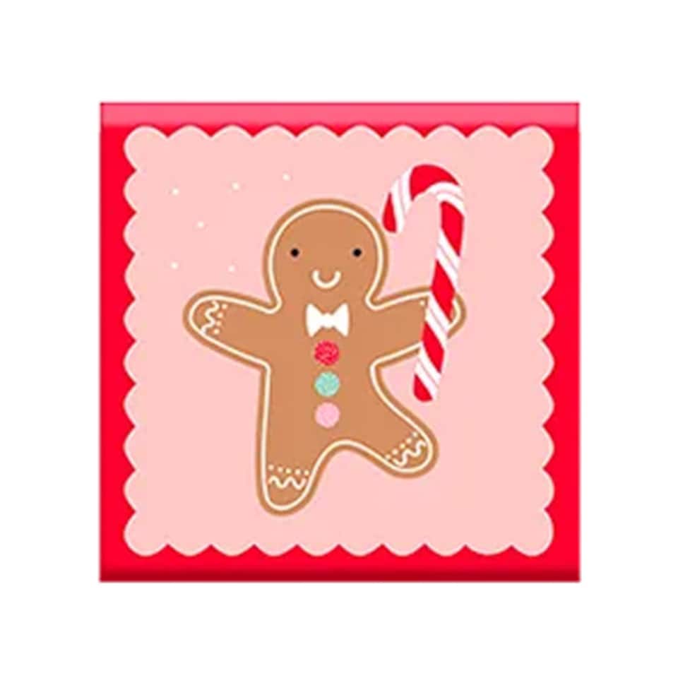 image 1 of Gingerbread Christmas Square Gift Box 16cm