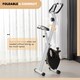 image 8 of SPORTNOW Folding Exercise Bike, Quiet Stationary Bike with 8-Level Magnetic Resistance, Heart-Rate Sensor, Adjustable Seat and Wheels for Home Gym Workout, Black and White | White
