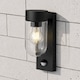 image 1 of CGC Rowan PIR Motion Sensor Black Outdoor Wall Lantern Light, IP54, Clear Diffuser