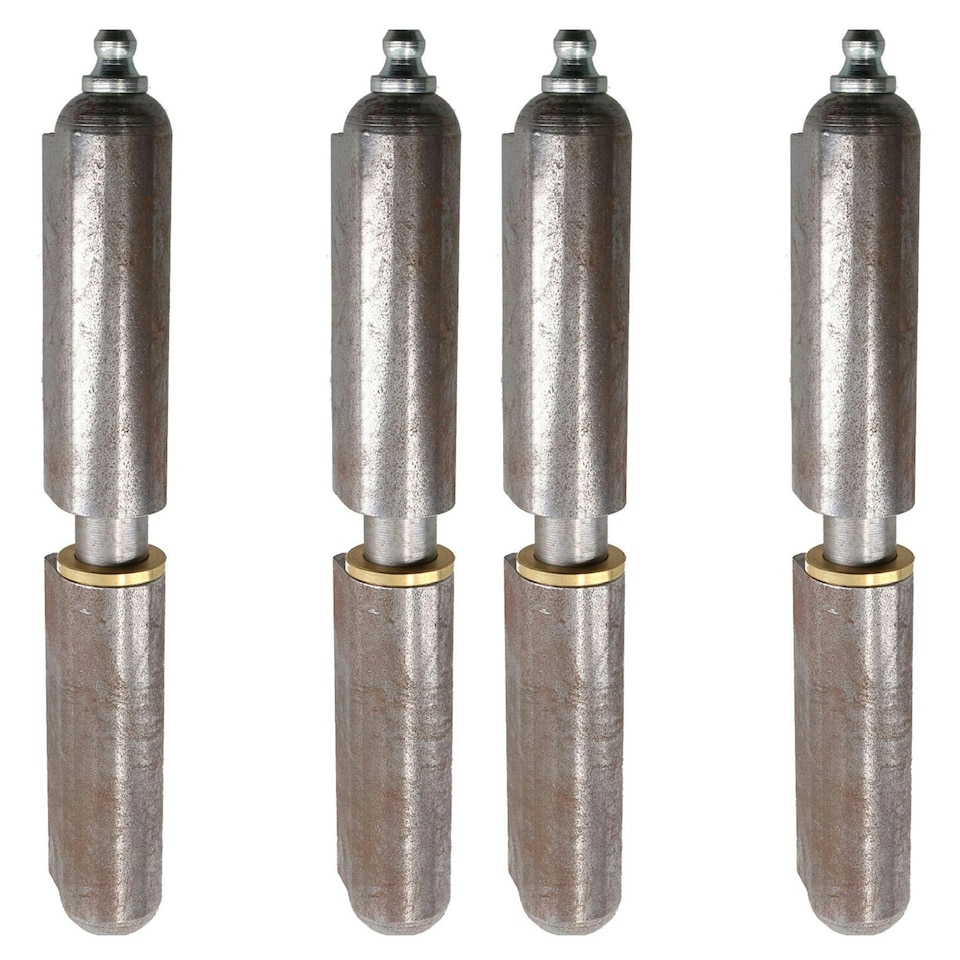 image 1 of 4 PACK Lift Off Bullet Hinge with Grease Nipple Weld On 18x135mm Door Silver