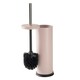 image 4 of Harbour Housewares Toilet Brush & Holder - Matt Pink - Round Stainless Steel Non Slip Rust Resistant Toilet Cleaning Brush Set