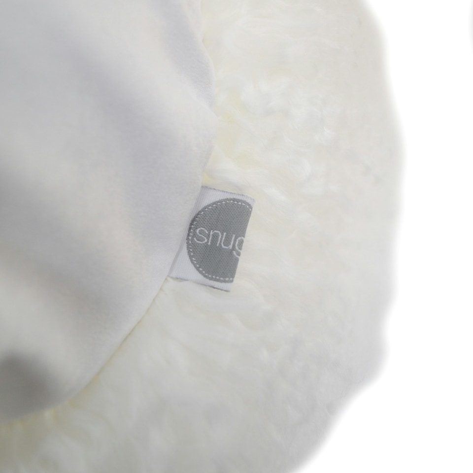 image 1 of SNUGRUGS Mongolian Sheepskin Cushion - Round - 40cm | White | Round 40cm