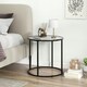 image 3 of COSTWAY Glass End Table 50cm Round Side Table White