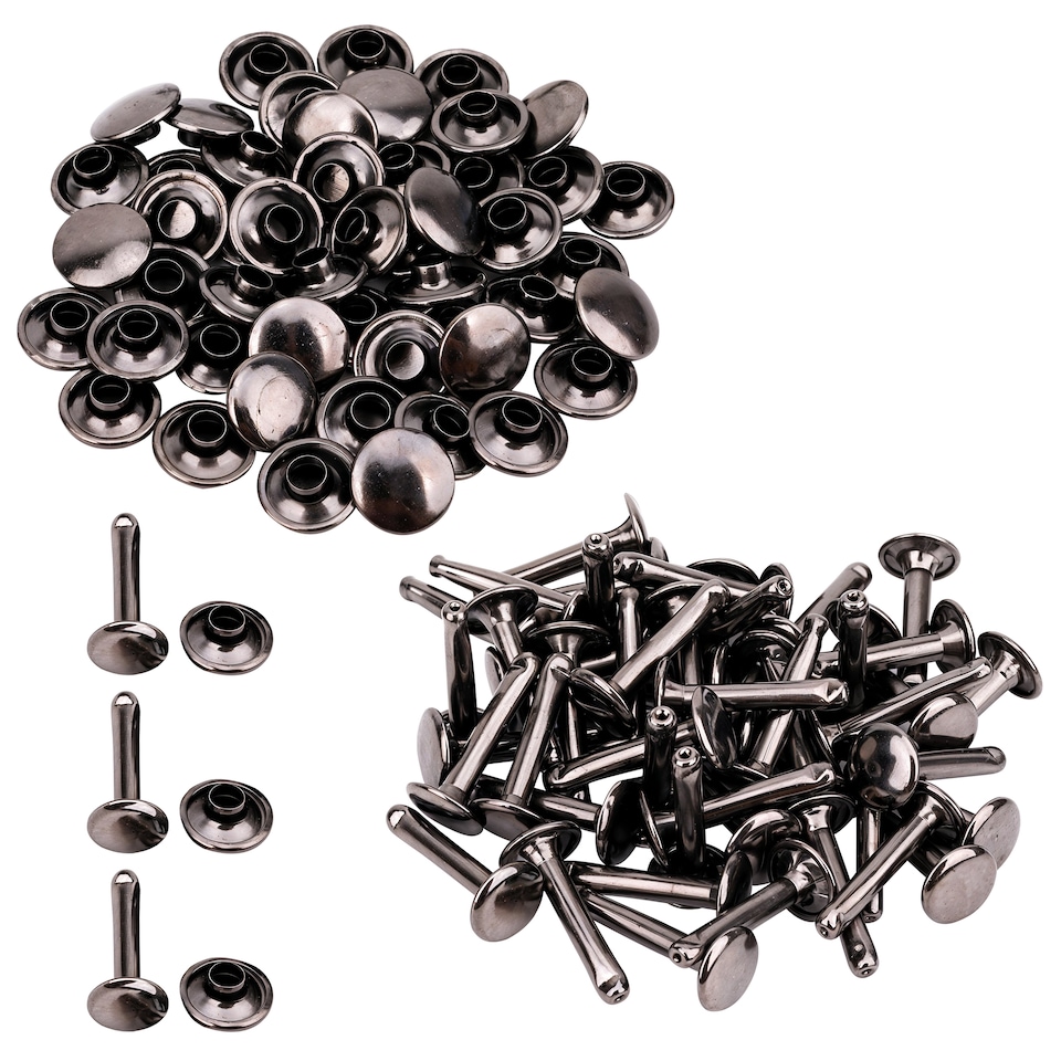 image 1 of 9x14mm Extra Long Double Cap Studs, Shoes, Repair Clothing -  50pcs