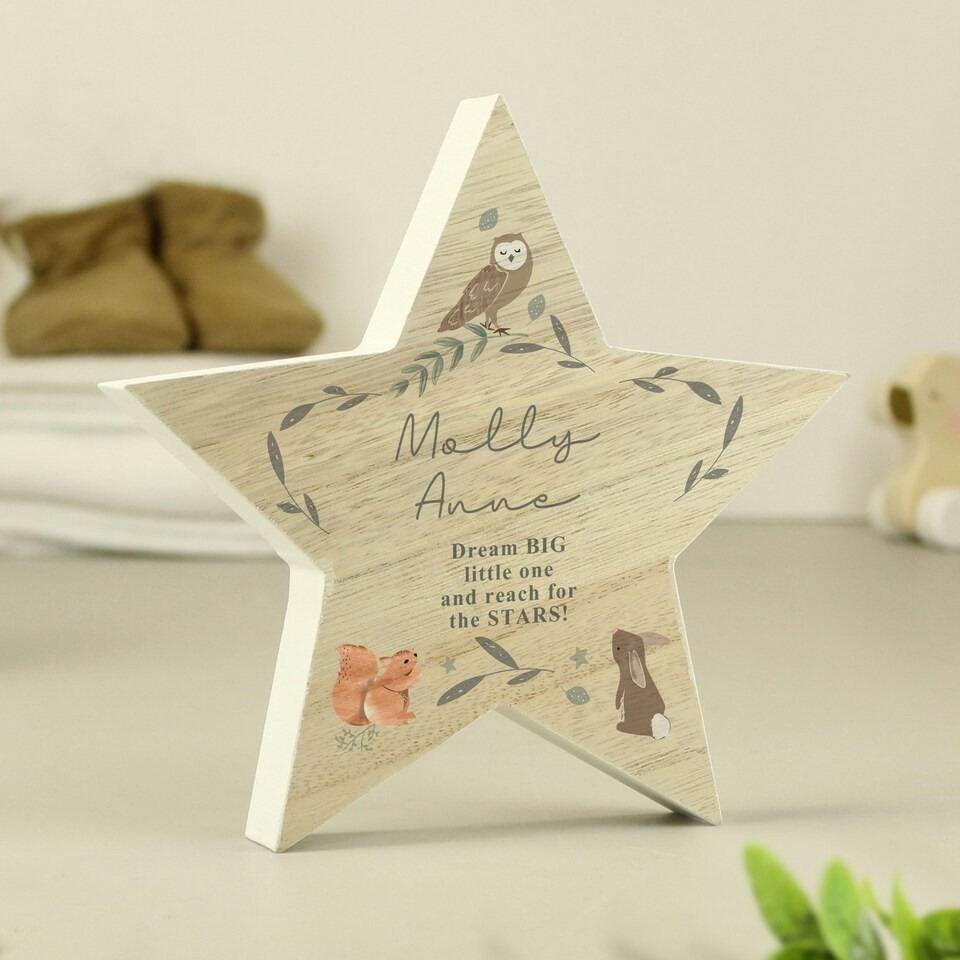 image 1 of Personalised Woodland Animal Star Ornament