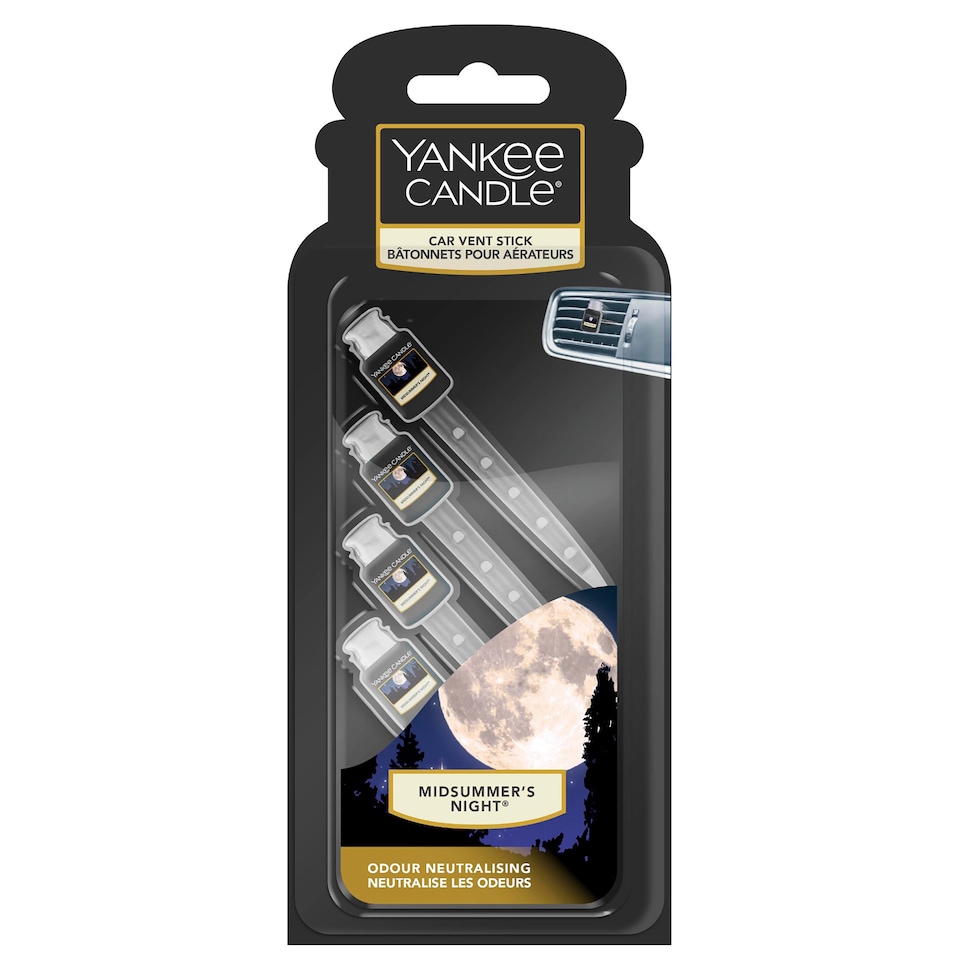 image 1 of Yankee Candle Air Freshener - Car Vent Clip 4 Pack - Midsummer's Night - 12 Count