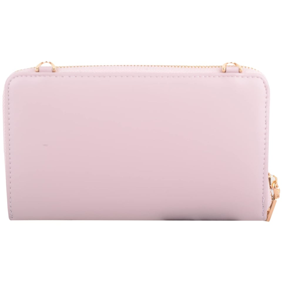 image 1 of Lorenz Womens Faux Leather Attachable Strap RFID Purse Wallet Clutch | Pink | Light Pink