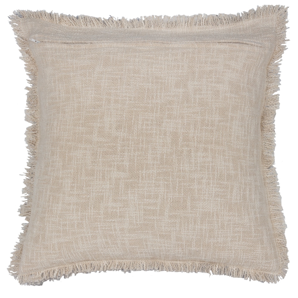 image 1 of Paoletti Durelle Damask Fringed Cushion, Delph Blue, 50 x 50cm