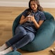 image 6 of Kingston Cord Adults Bean Bag Chair and Pouffe, Ready Filled Beanbag and Footstool Teal | Green | Teal Green | 2