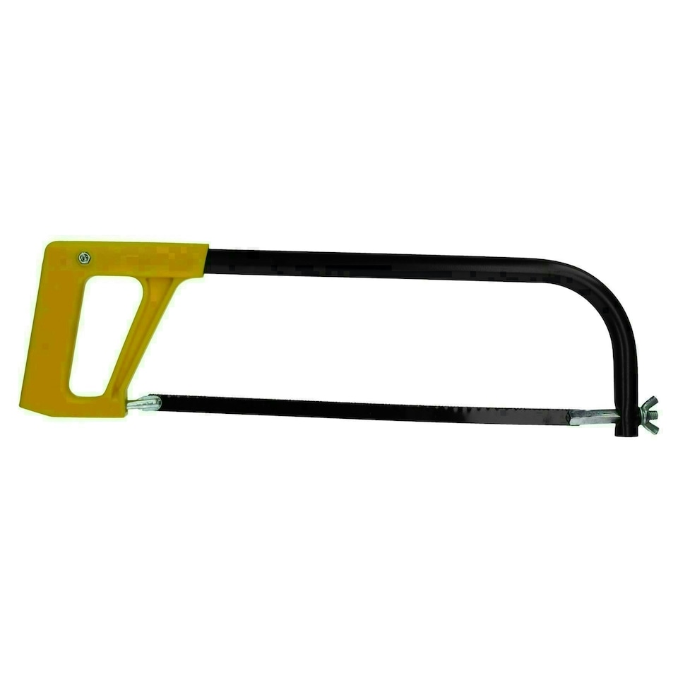 image 1 of 12" 10" 300mm Hacksaw Frame & 24 TPI Blade High Vis Hack Saw Metal Cutter