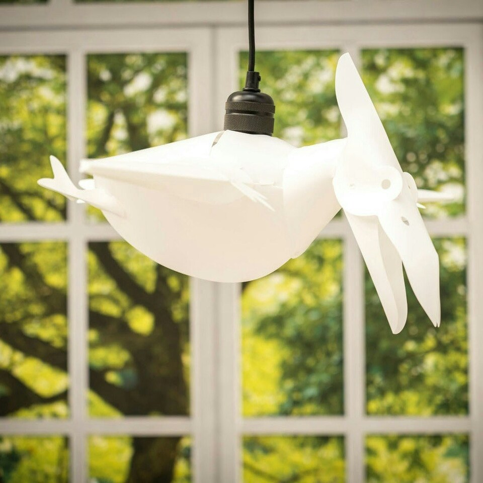 image 1 of ValueLights Children's Pterodactyl Dinosaur White Ceiling Pendant Shade