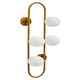 image 3 of Interiors by Premier Four Bulb White Glass Wall Light, Brass Finish Oval Frame Wall Sconce, Minimalist Metal Wall Lamp Gold
