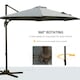 image 4 of Outsunny 3(m) Garden Banana Parasol Patio Cantilever Hanging Umbrella Dark Grey
