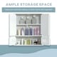 image 4 of kleankin Bathroom Mirror Cabinet Wall Mount Double Doors, White