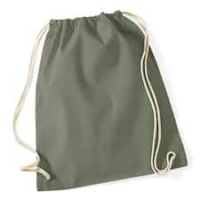Westford Mill Cotton Gymsac Bag - 12 Litres - Olive - One Size | Multi | One Size