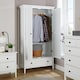 image 5 of Bellevue 1 Or 2 Door Wardrobe MDF Bedroom Furniture White | White