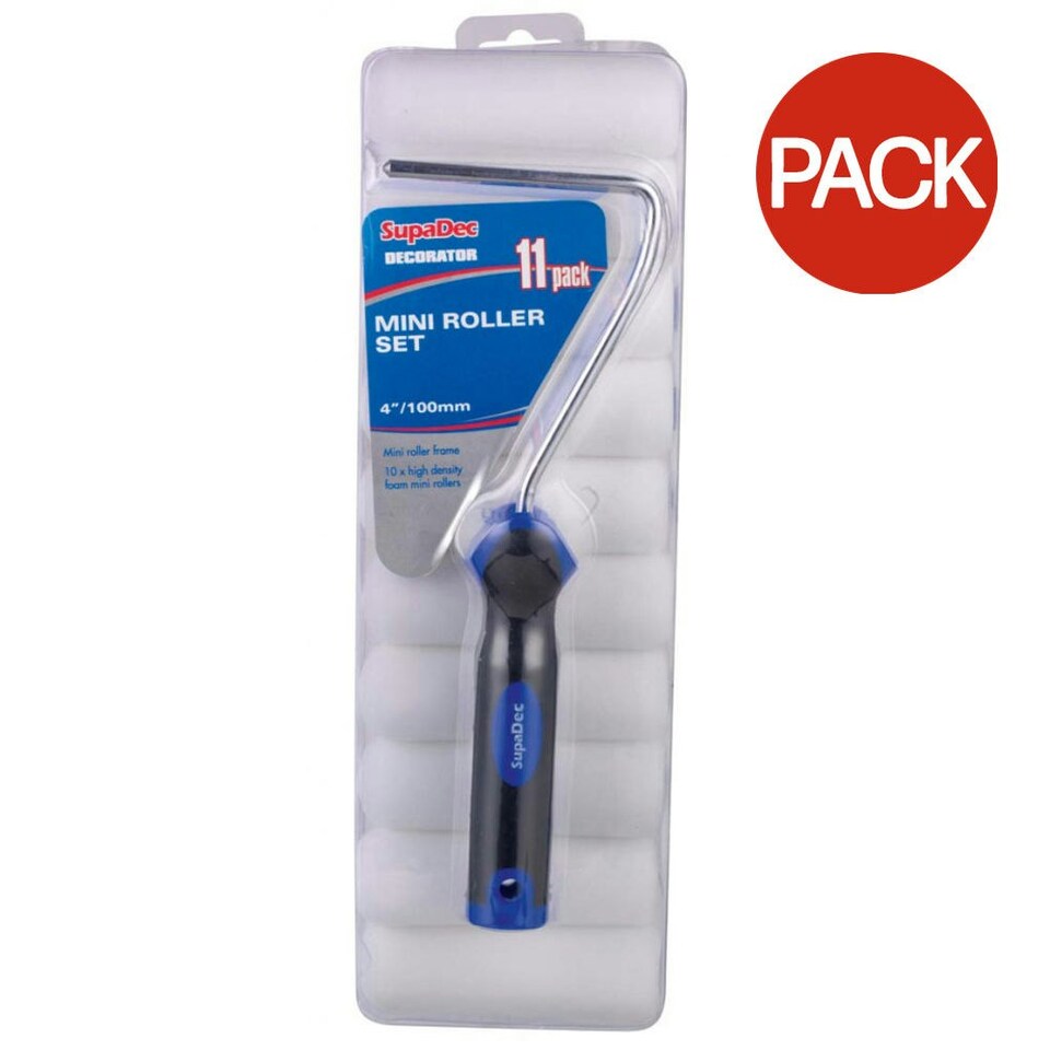 image 1 of SupaDec Mini Paint Roller Set (Pack of 11) - Blue/Black - One Size