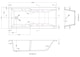 image 2 of Balterley Square Straight Shower Bath Whirlpool Bath with 6 Jets and Leg Set