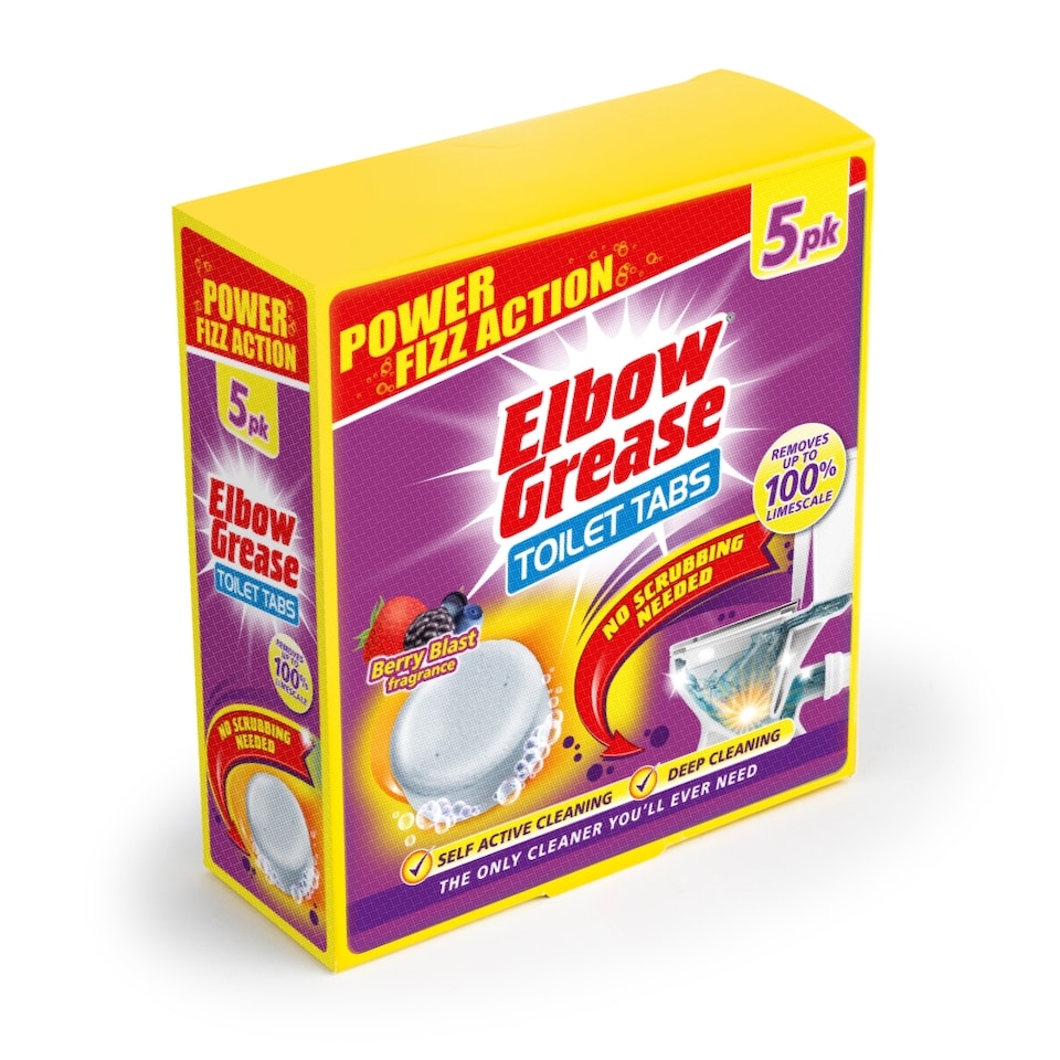Pack of 5 Elbow Grease Berry Toilet Cleaner Tabs 30g