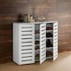 image 2 of Oslo 3 Door Wooden Shoe Storage Cabinet Rack Stand Cupboard Slatted Doors | White