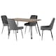 image 1 of Quebec Straight Edge Dining Set with 4 Avery Chairs Grey