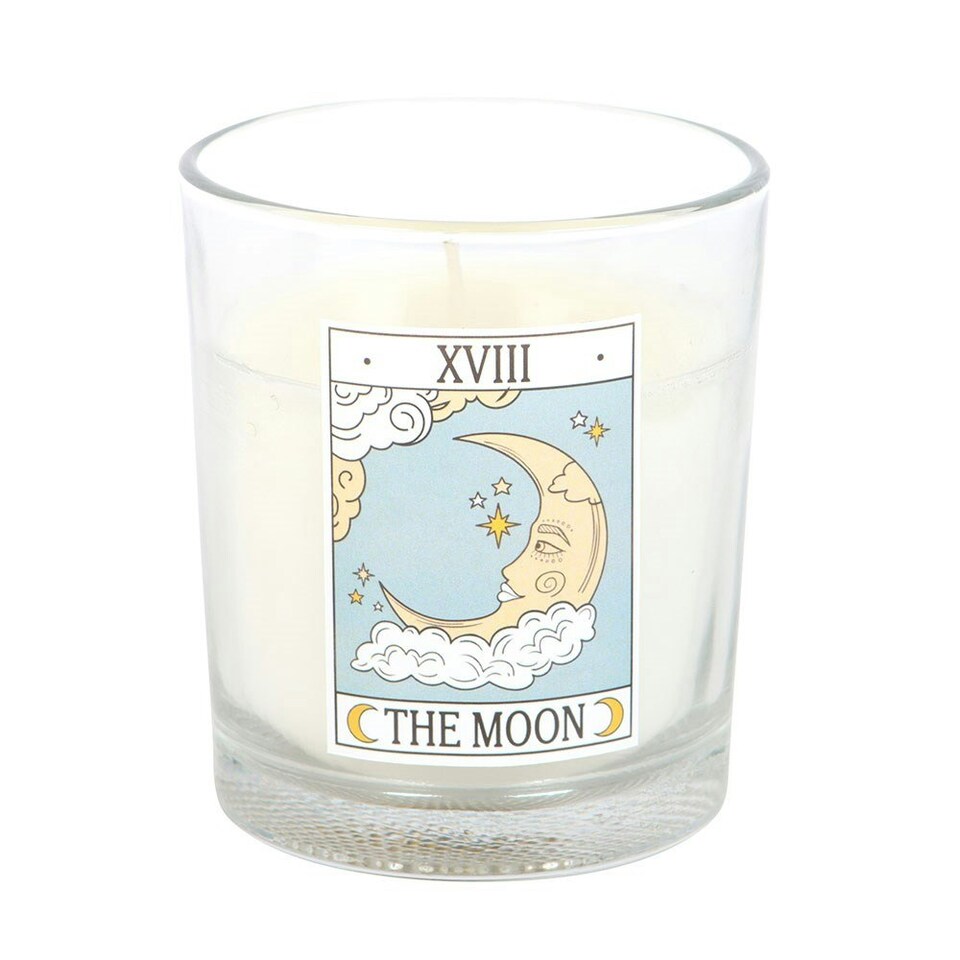 image 1 of The Moon Vintage Tarot Vanilla Candle White | One Size