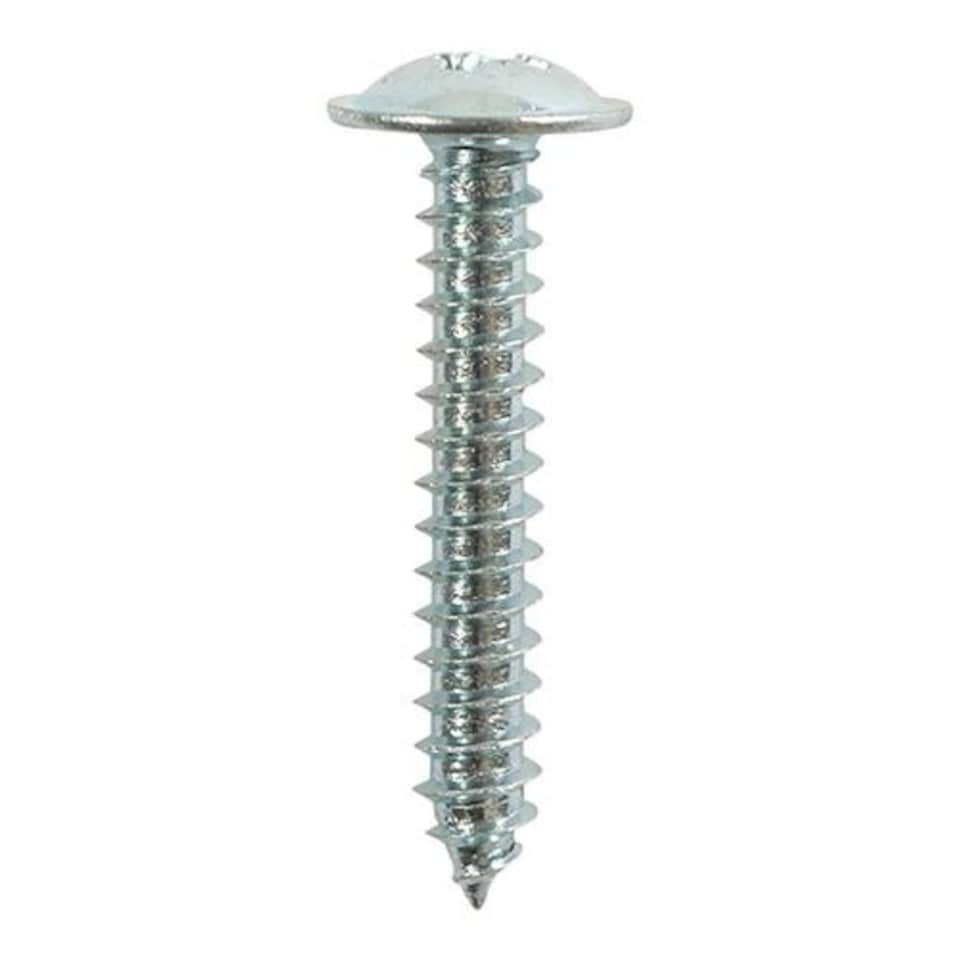image 1 of Timco - Self-Tapping Screws - PZ - Flange Head - Zinc (Size 8 x 1 - 12 Pieces)