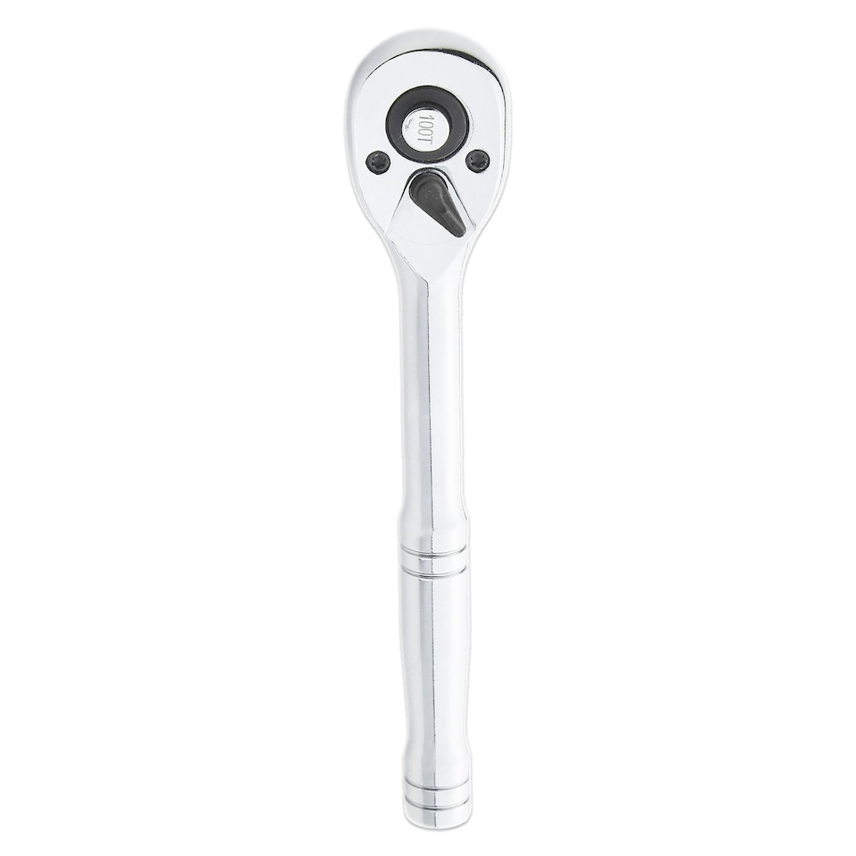 image 1 of SPARES2GO 1/2" Socket Ratchet Square Drive 100 Teeth Quick Release Reversible Chrome Vanadium Steel Tool