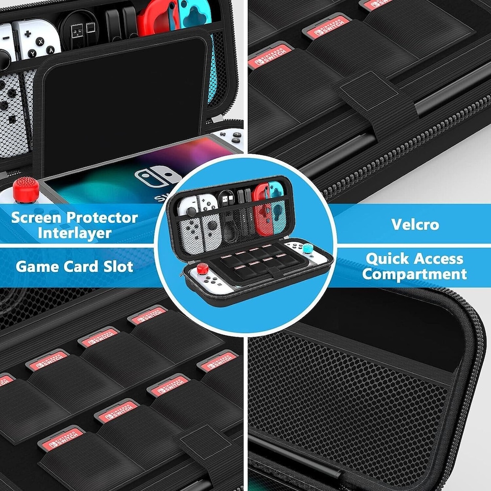 image 1 of Nintendo Switch Carry Case | Hard Shell Travel Storage Case with 8 Game Slots