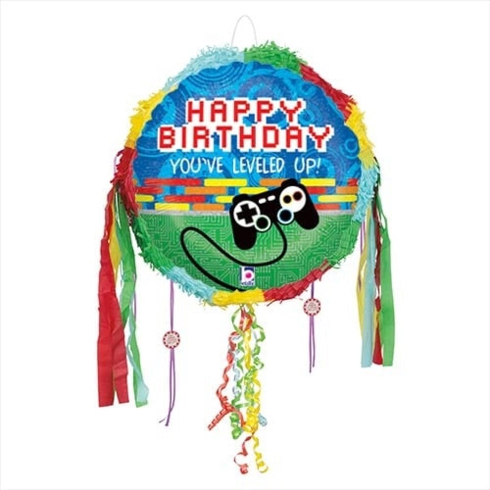 Game Controller Birthday Holographic Pull String Pinata
